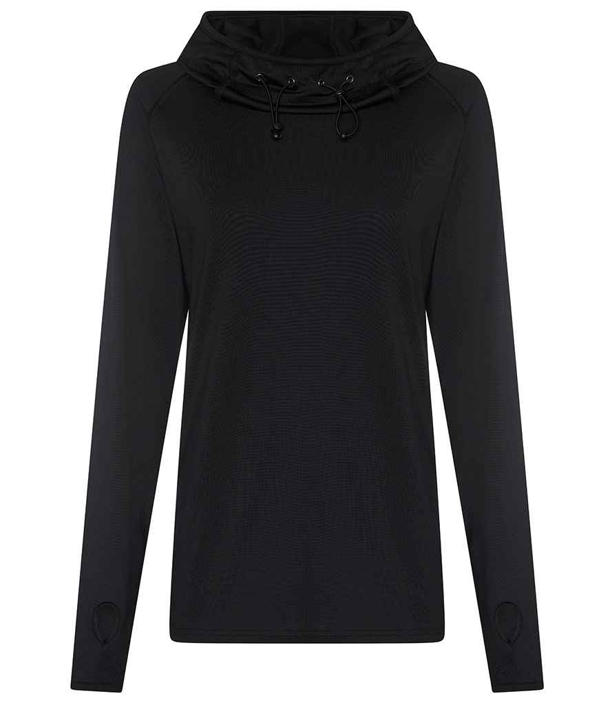 AWDis Ladies Cool Cowl Neck Top | Jet Black