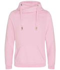 AWDis Cross Neck Hoodie | Baby Pink