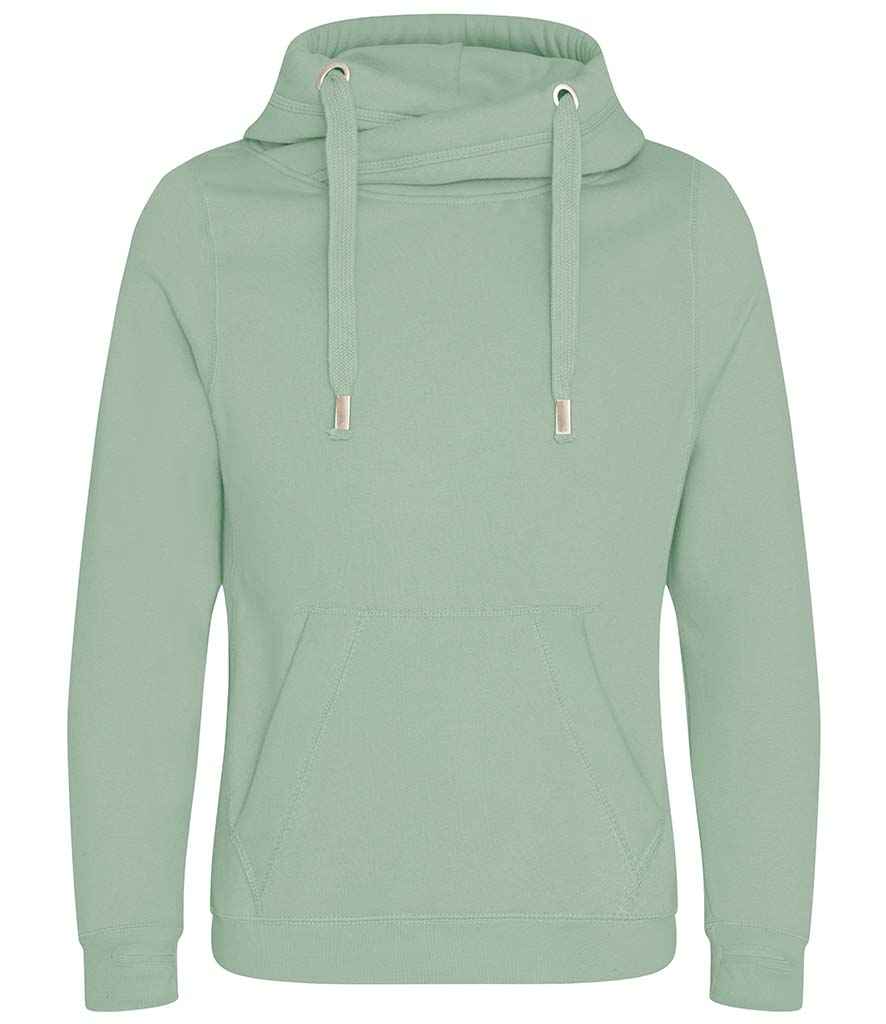 AWDis Cross Neck Hoodie | Dusty Green