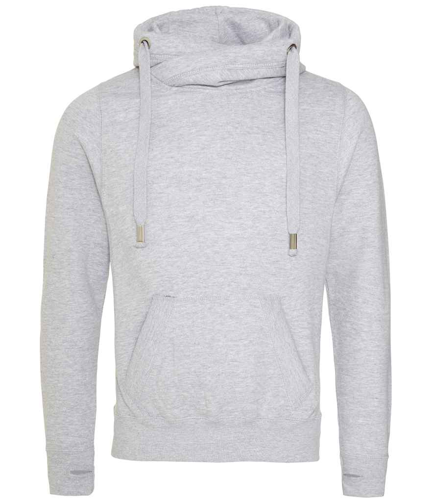 AWDis Cross Neck Hoodie | Heather Grey