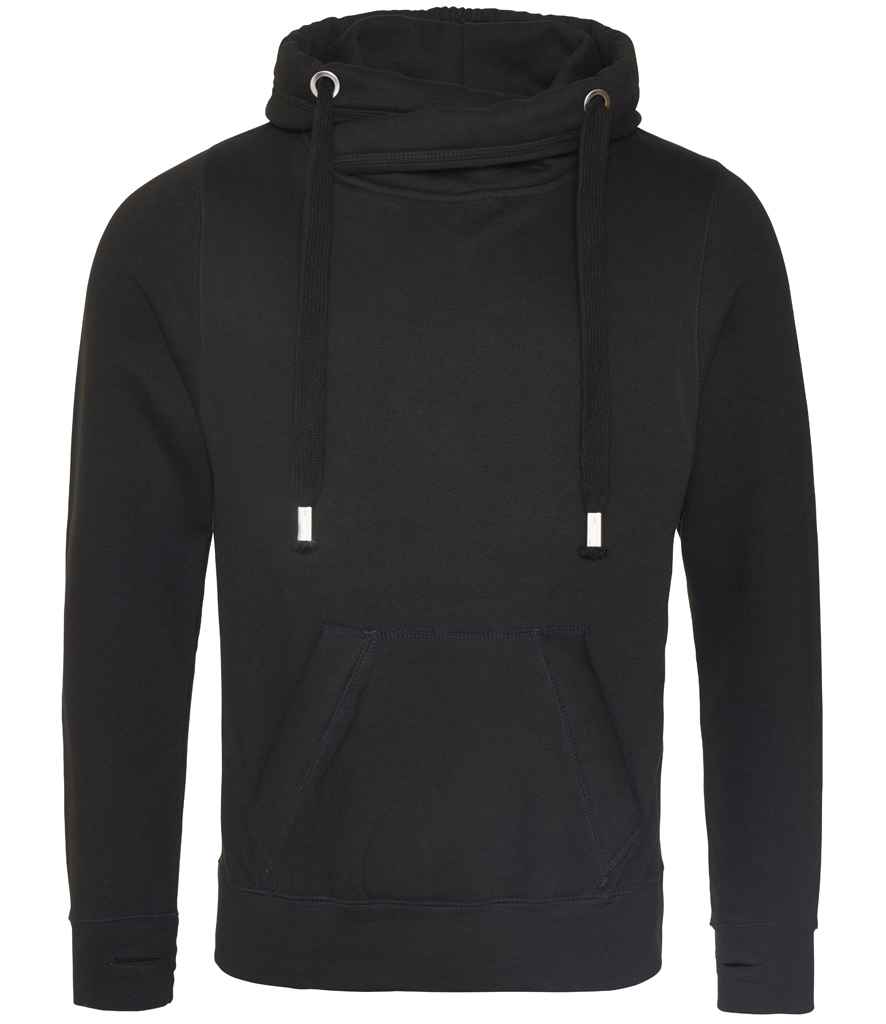 AWDis Cross Neck Hoodie | Jet Black