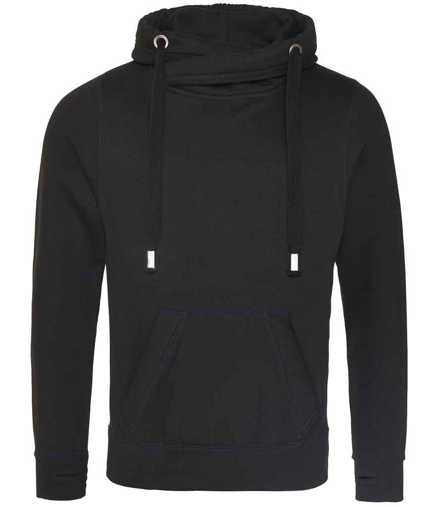 AWDis Cross Neck Hoodie | Jet Black