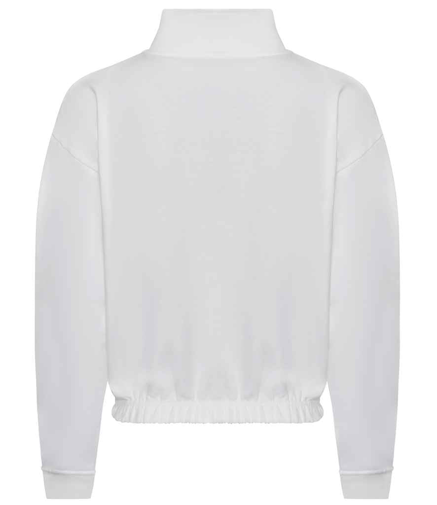 AWDis Ladies Cropped 1/4 Zip Sweatshirt | Arctic White