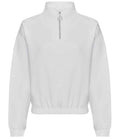 AWDis Ladies Cropped 1/4 Zip Sweatshirt | Arctic White