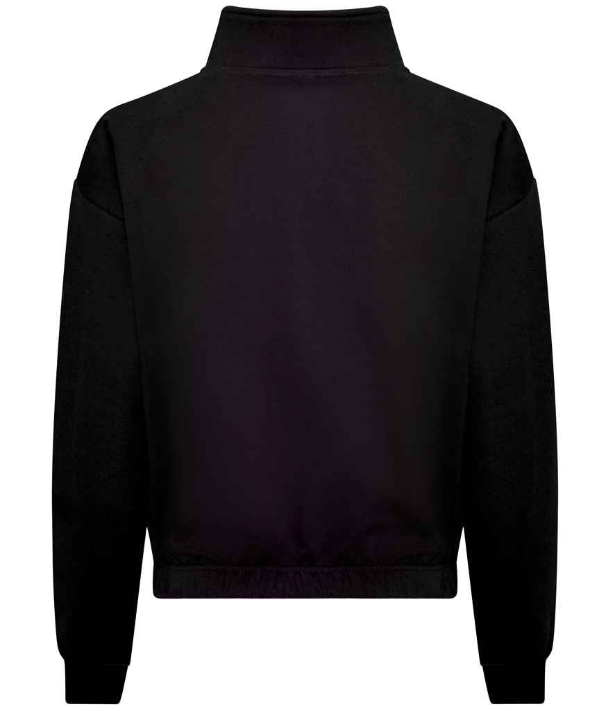 AWDis Ladies Cropped 1/4 Zip Sweatshirt | Deep Black