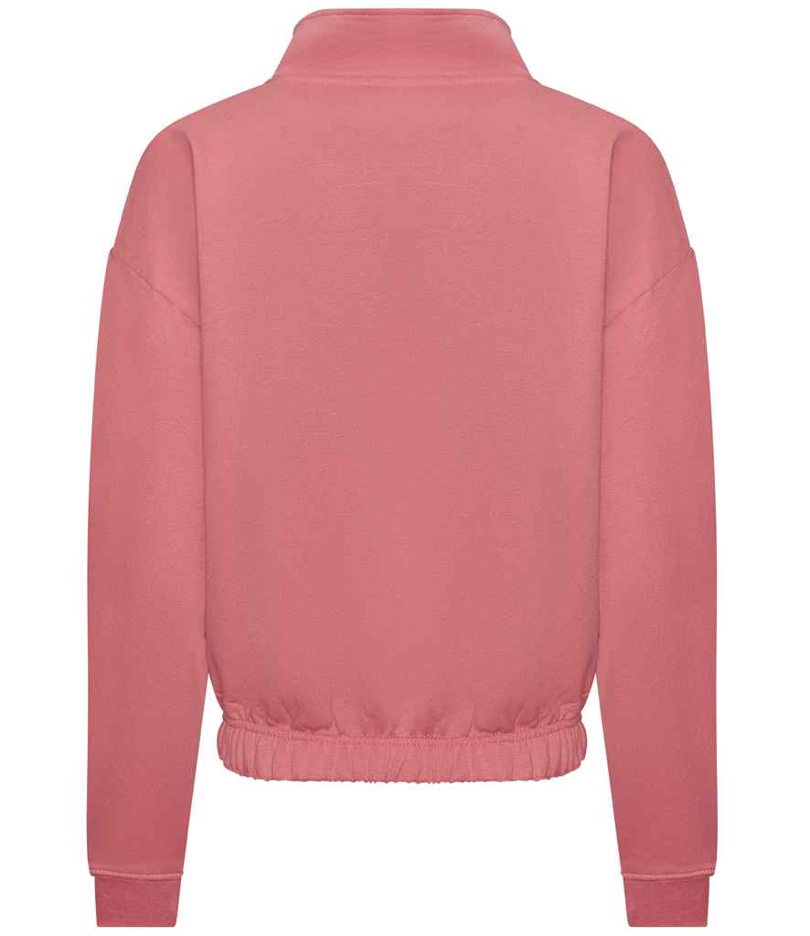 AWDis Ladies Cropped 1/4 Zip Sweatshirt | Dusty Rose