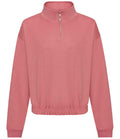 AWDis Ladies Cropped 1/4 Zip Sweatshirt | Dusty Rose
