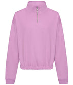 AWDis Ladies Cropped 1/4 Zip Sweatshirt | Lavender