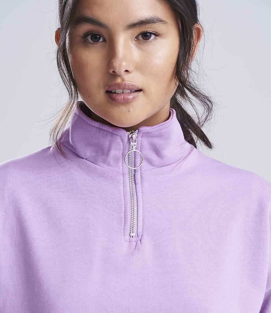 AWDis Ladies Cropped 1/4 Zip Sweatshirt | Lavender