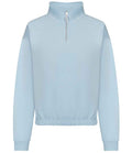AWDis Ladies Cropped 1/4 Zip Sweatshirt | Sky Blue