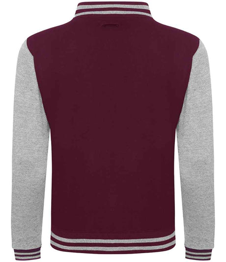 JH043 Burgundy/Heather Grey Back