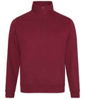 AWDis Sophomore Zip Neck Sweatshirt | Burgundy