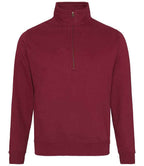 AWDis Sophomore Zip Neck Sweatshirt | Burgundy