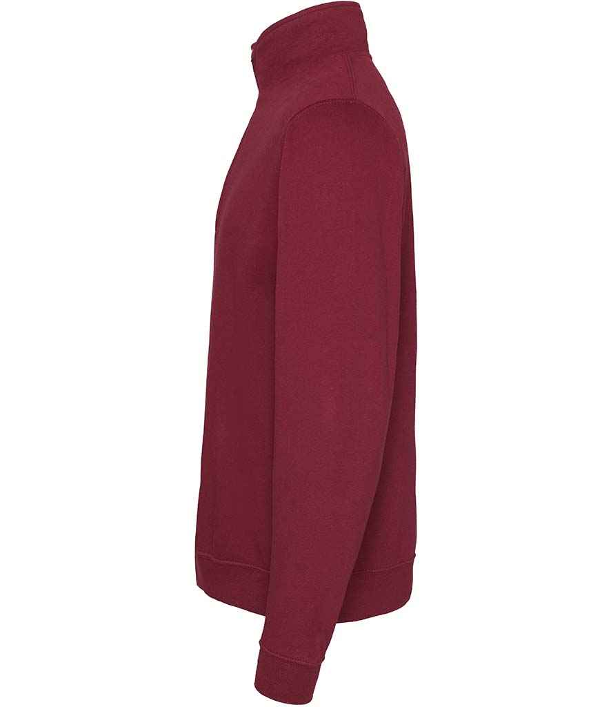 AWDis Sophomore Zip Neck Sweatshirt | Burgundy