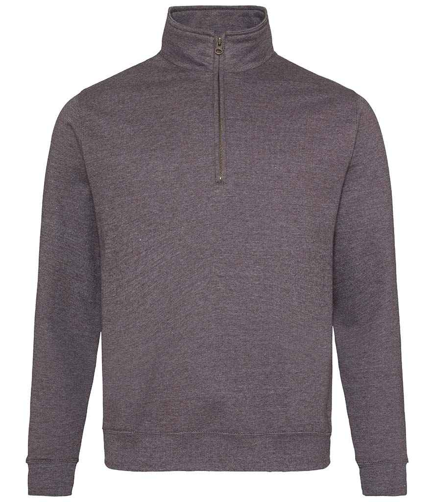 AWDis Sophomore Zip Neck Sweatshirt | Charcoal