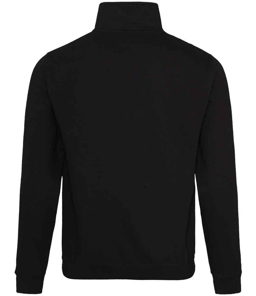 AWDis Sophomore Zip Neck Sweatshirt | Deep Black