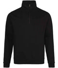 AWDis Sophomore Zip Neck Sweatshirt | Deep Black