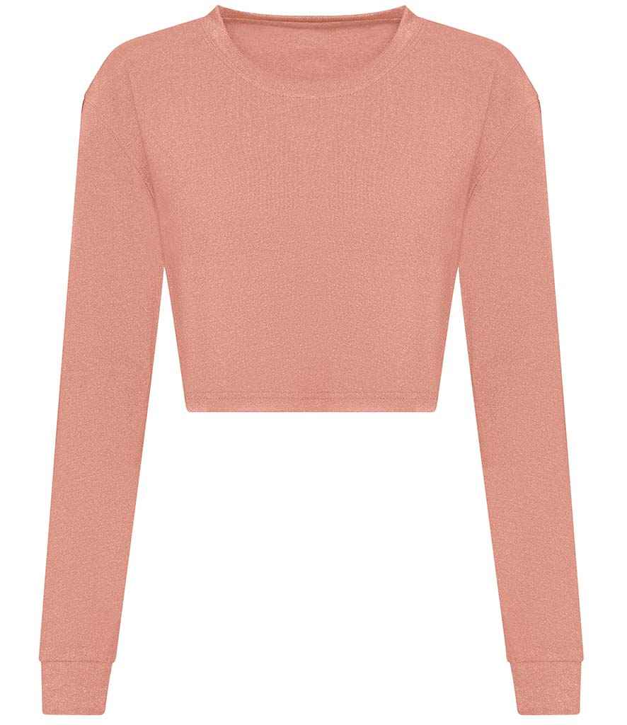 AWDis Ladies Long Sleeve Cropped T-Shirt | Dusty Pink