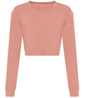 AWDis Ladies Long Sleeve Cropped T-Shirt | Dusty Pink