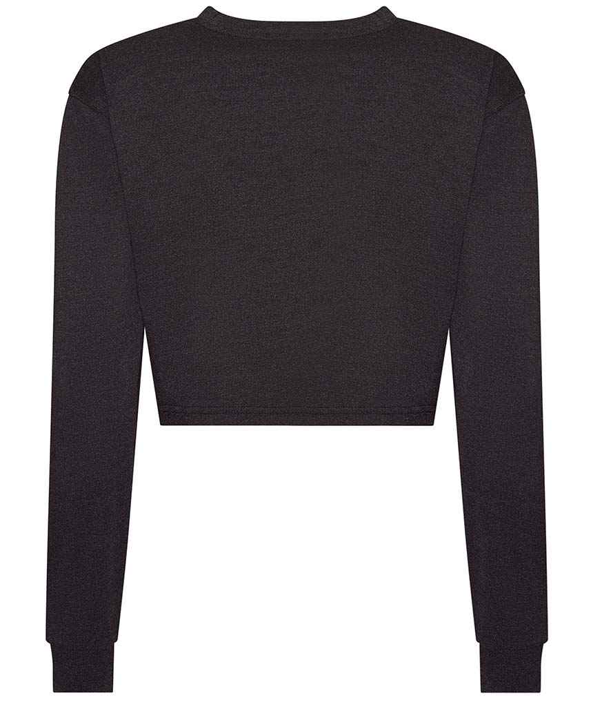 AWDis Ladies Long Sleeve Cropped T-Shirt | Heather Black