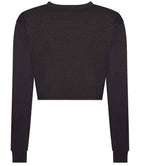 AWDis Ladies Long Sleeve Cropped T-Shirt | Heather Black
