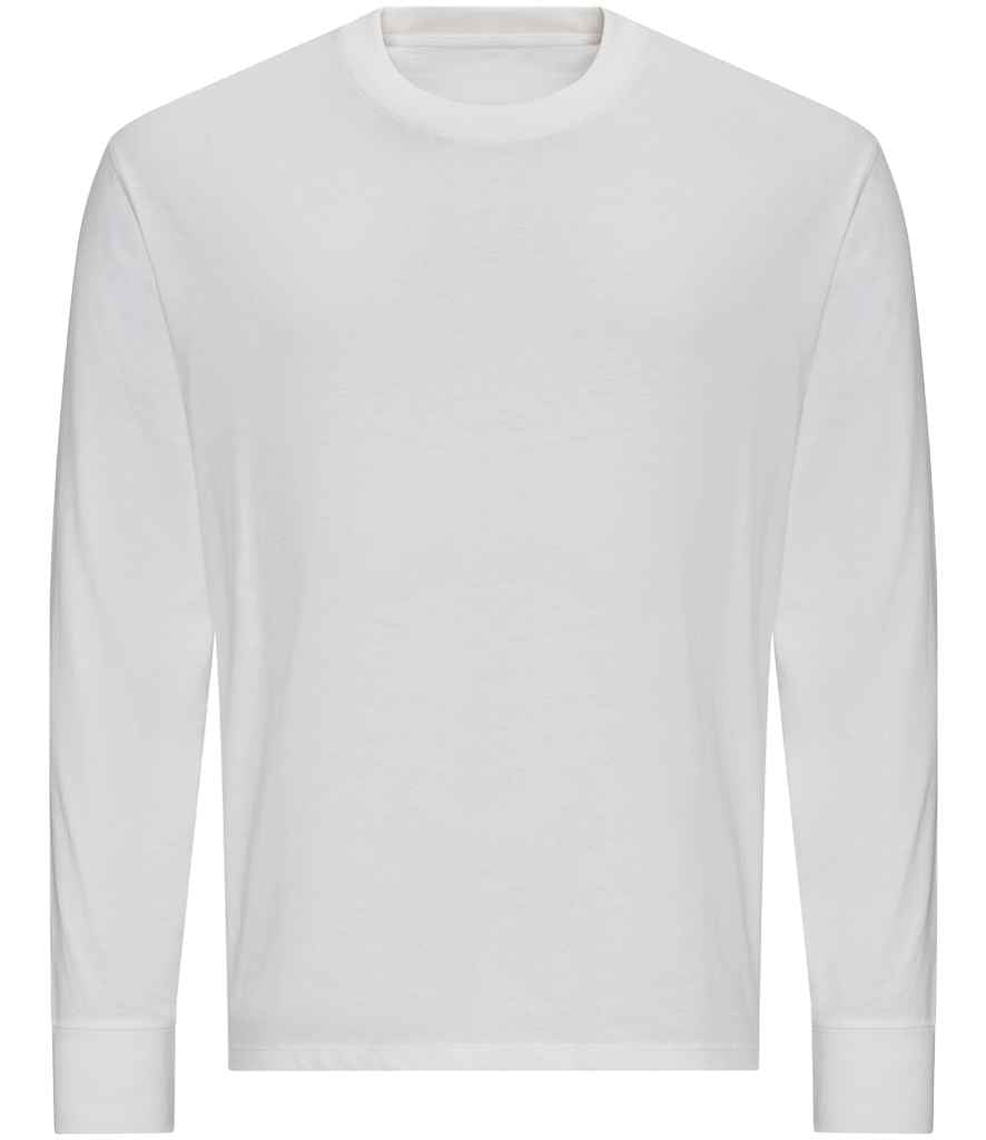 AWDis Unisex Oversize 100 Long Sleeve T-Shirt | White