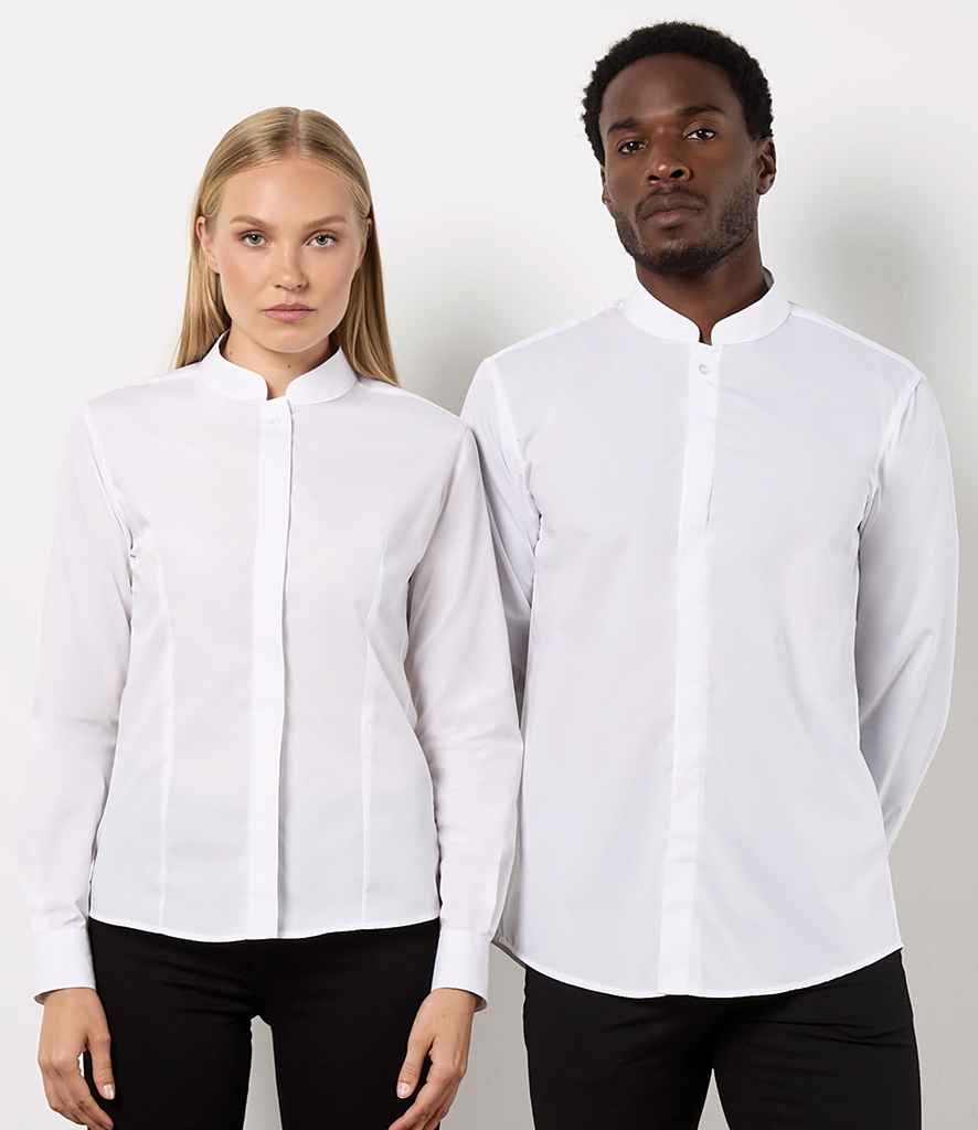 Kustom Kit Ladies Long Sleeve Tailored Mandarin Collar Shirt