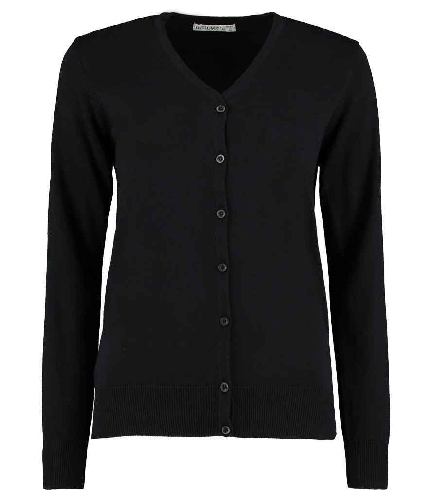 Kustom Kit Ladies Arundel Cotton Acrylic V Neck Cardigan Knitwear for Women