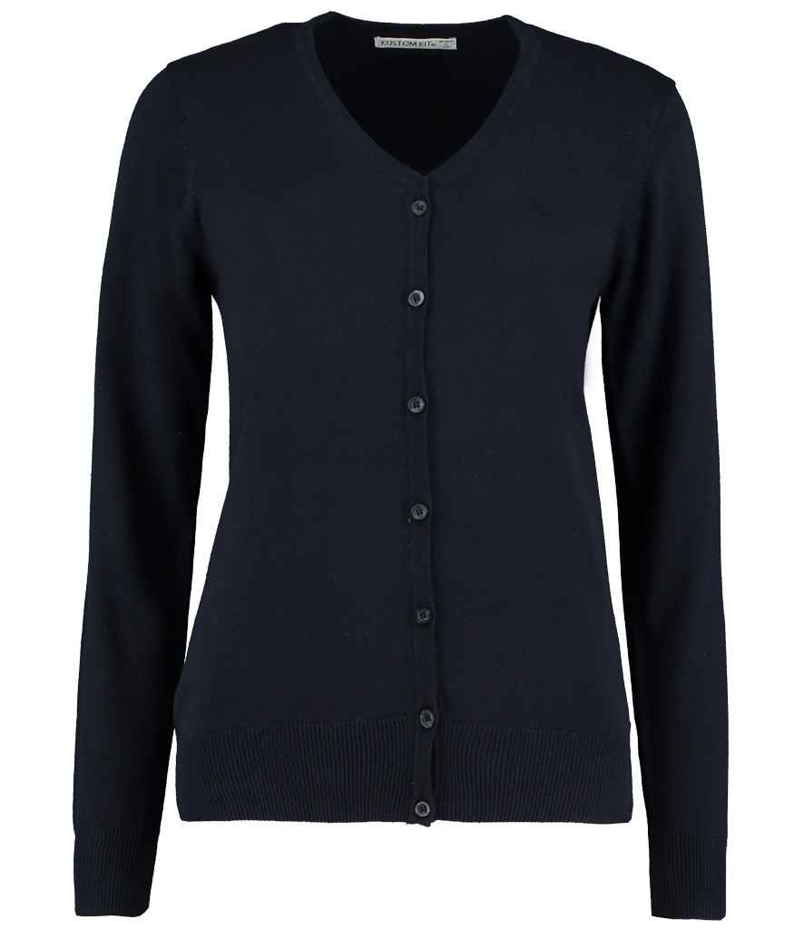 Kustom Kit Ladies Arundel Cotton Acrylic V Neck Cardigan Knitwear for Women
