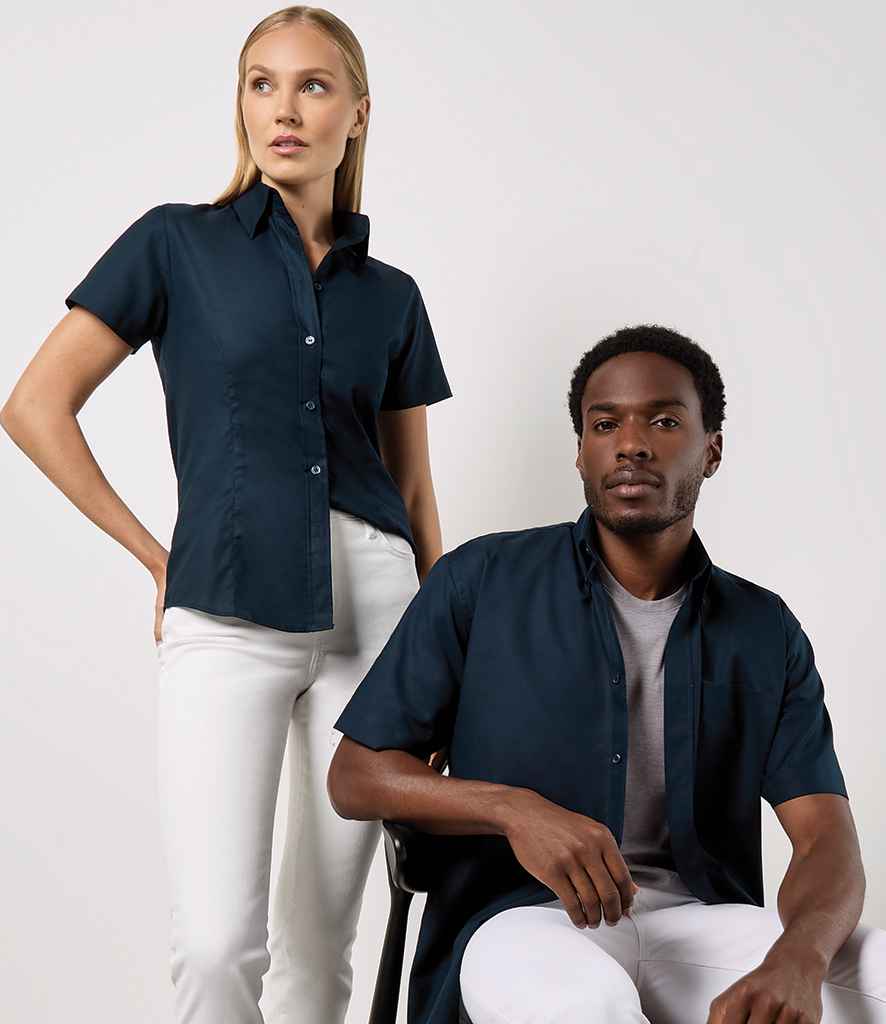 Kustom Kit Ladies Short Sleeve Tailored Workwear Oxford Shirt