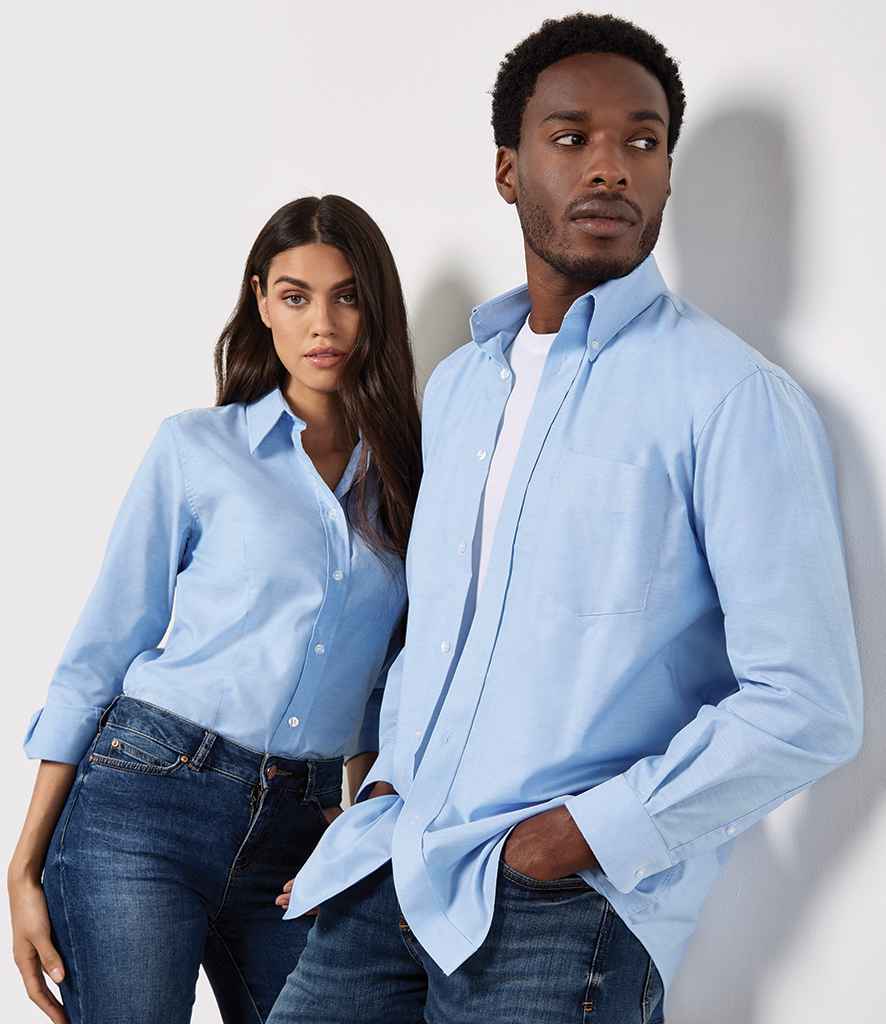 Kustom Kit Ladies Long Sleeve Tailored Workwear Oxford Shirt