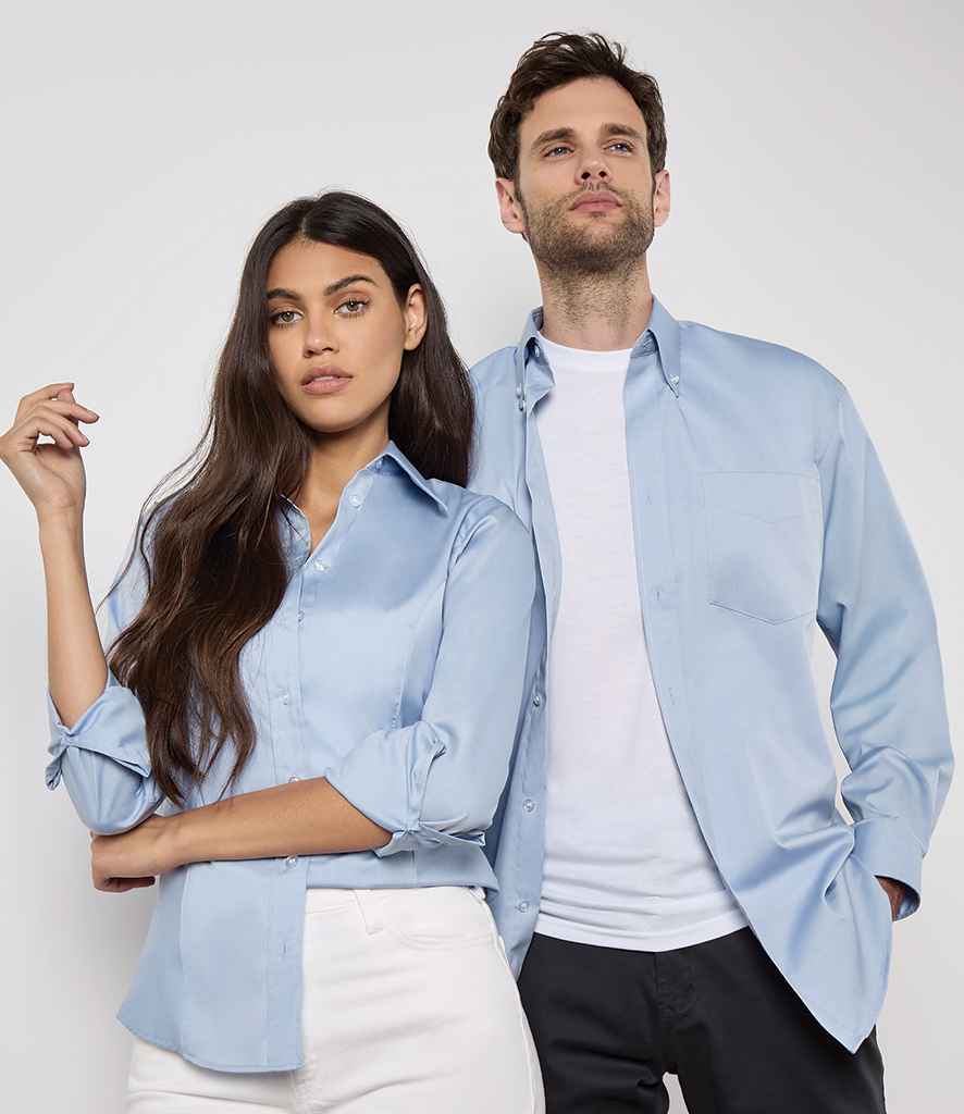 Kustom Kit Ladies Premium Long Sleeve Tailored Oxford Shirt