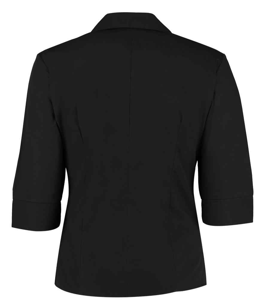 Kustom Kit Ladies 3/4 Sleeve Tailored Continental Shirt with Continental Collar and Button Cuffs