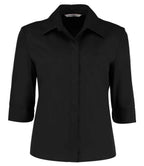Kustom Kit Ladies 3/4 Sleeve Tailored Continental Shirt with Continental Collar and French Cuff