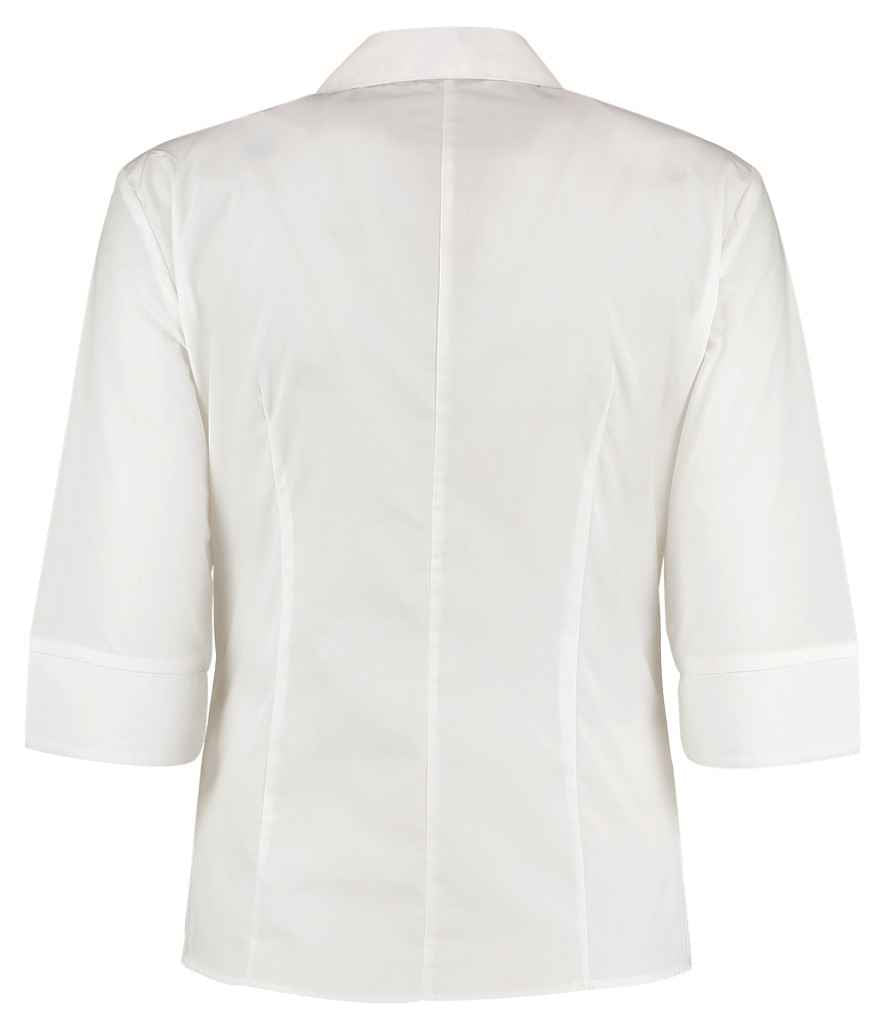 Kustom Kit Ladies 3/4 Sleeve Tailored Continental Shirt with Continental Collar and French Cuff
