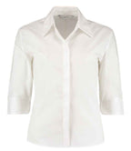 Kustom Kit Ladies 3/4 Sleeve Tailored Continental Shirt with Continental Collar and French Cuff
