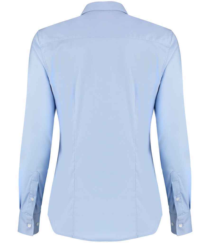 Kustom Kit Ladies Long Sleeve Tailored Stretch Oxford Shirt with Classic Fit