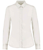 Kustom Kit Ladies Long Sleeve Tailored Stretch Oxford Shirt with Classic Fit