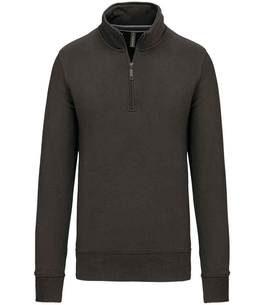 Kariban Zip Neck Sweatshirt – Classic Casual Pullover with Front Zip and Soft Fabric