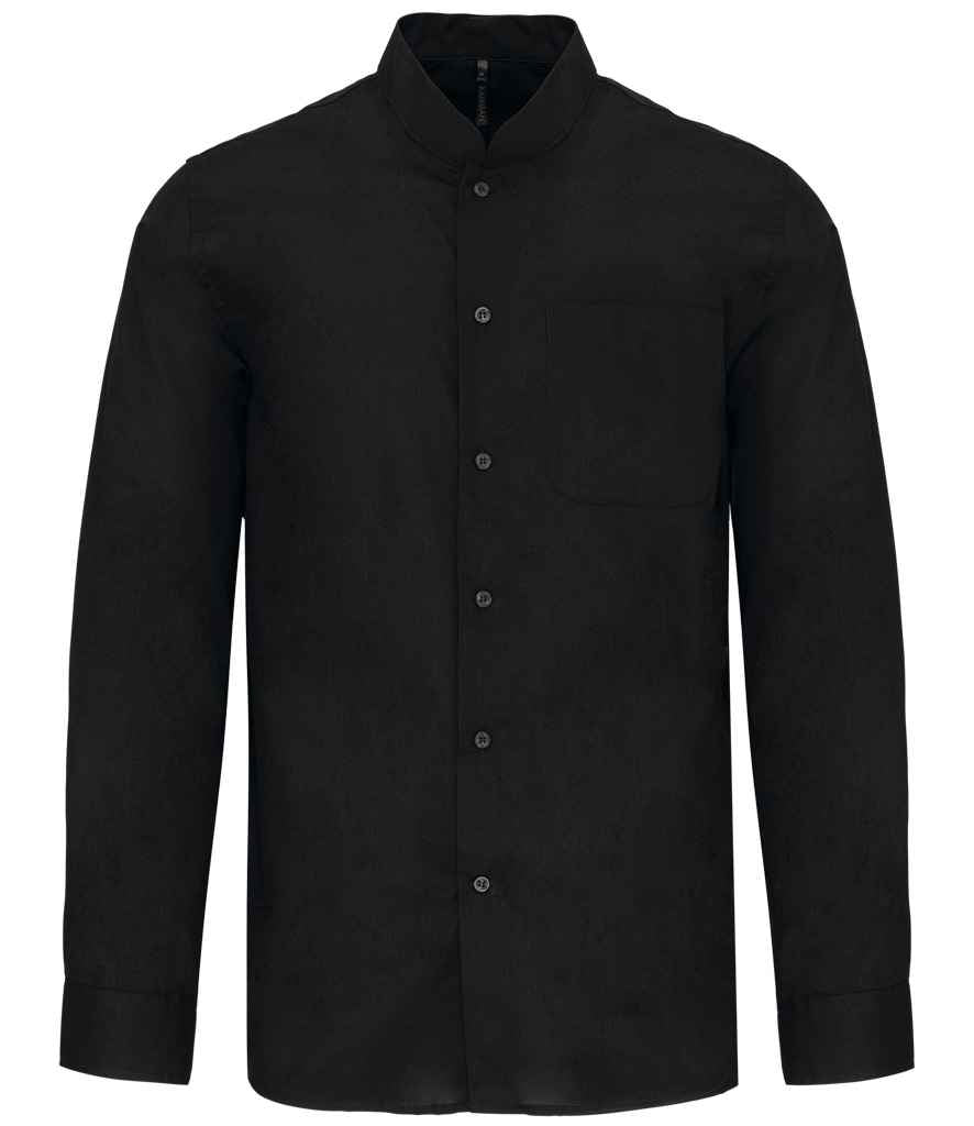 Kariban Long Sleeve Mandarin Collar Shirt with Classic Tailored Fit for Men and Women