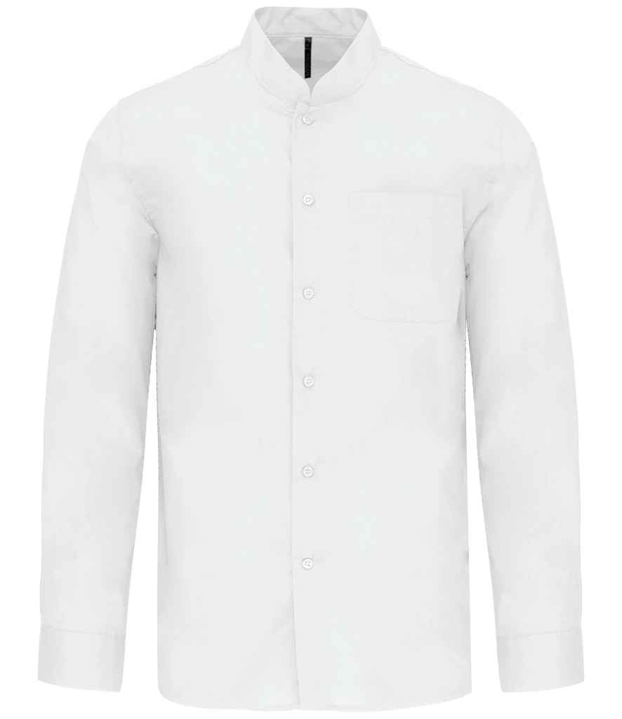 Kariban Long Sleeve Mandarin Collar Shirt with Classic Tailored Fit for Men and Women
