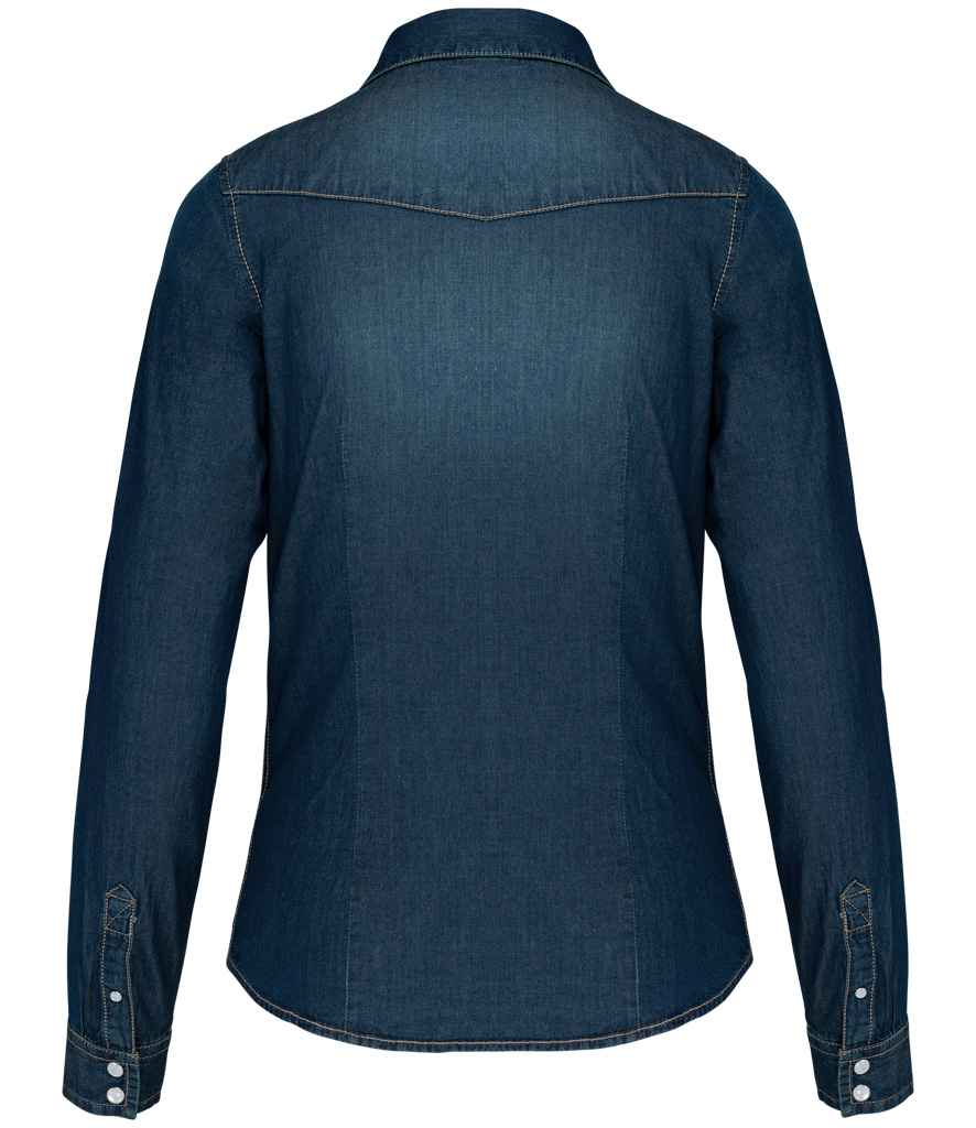 Kariban Ladies Long Sleeve Denim Shirt | Blue Jean