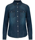 Kariban Ladies Long Sleeve Denim Shirt | Blue Jean
