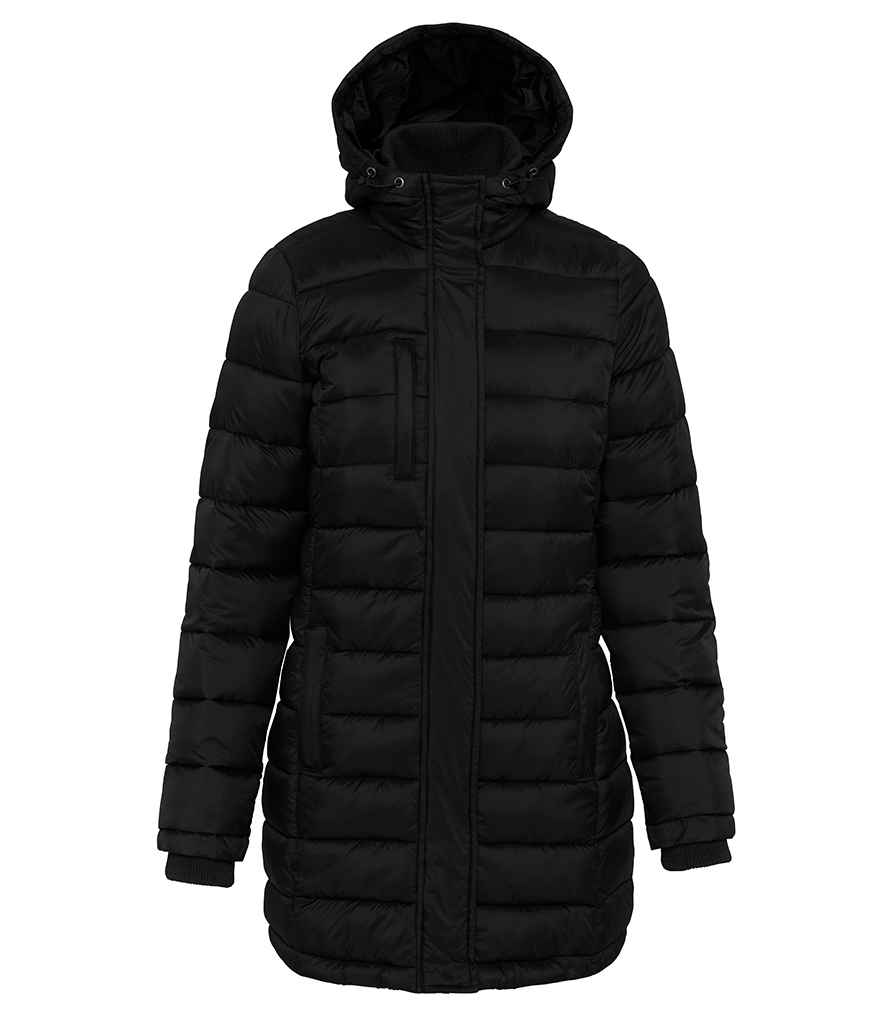 Kariban Ladies Lightweight Long Padded Parka Jacket – Stylish and Warm Outerwear