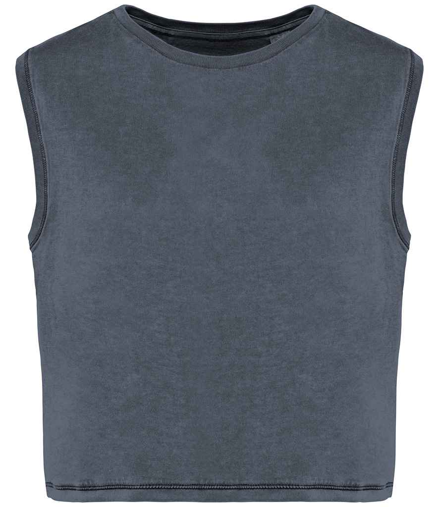 Native Spirit Ladies Cropped Tank Top in Washed Soft Fabric with Casual Comfort Fit