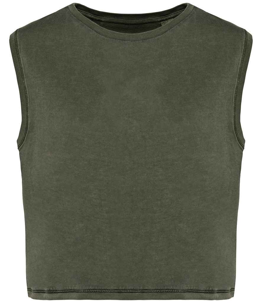 Native Spirit Ladies Cropped Tank Top in Washed Soft Fabric with Casual Comfort Fit