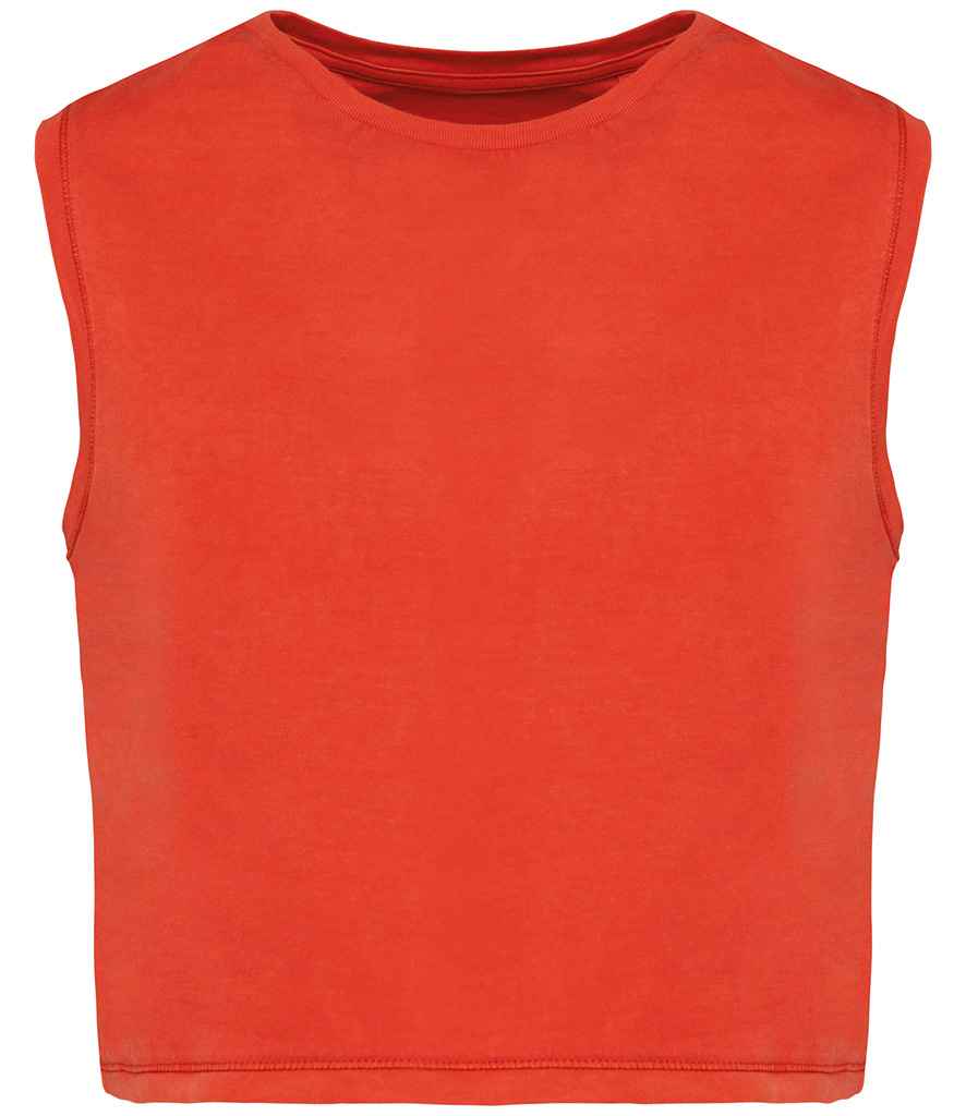 Native Spirit Ladies Cropped Tank Top in Washed Soft Fabric with Casual Comfort Fit
