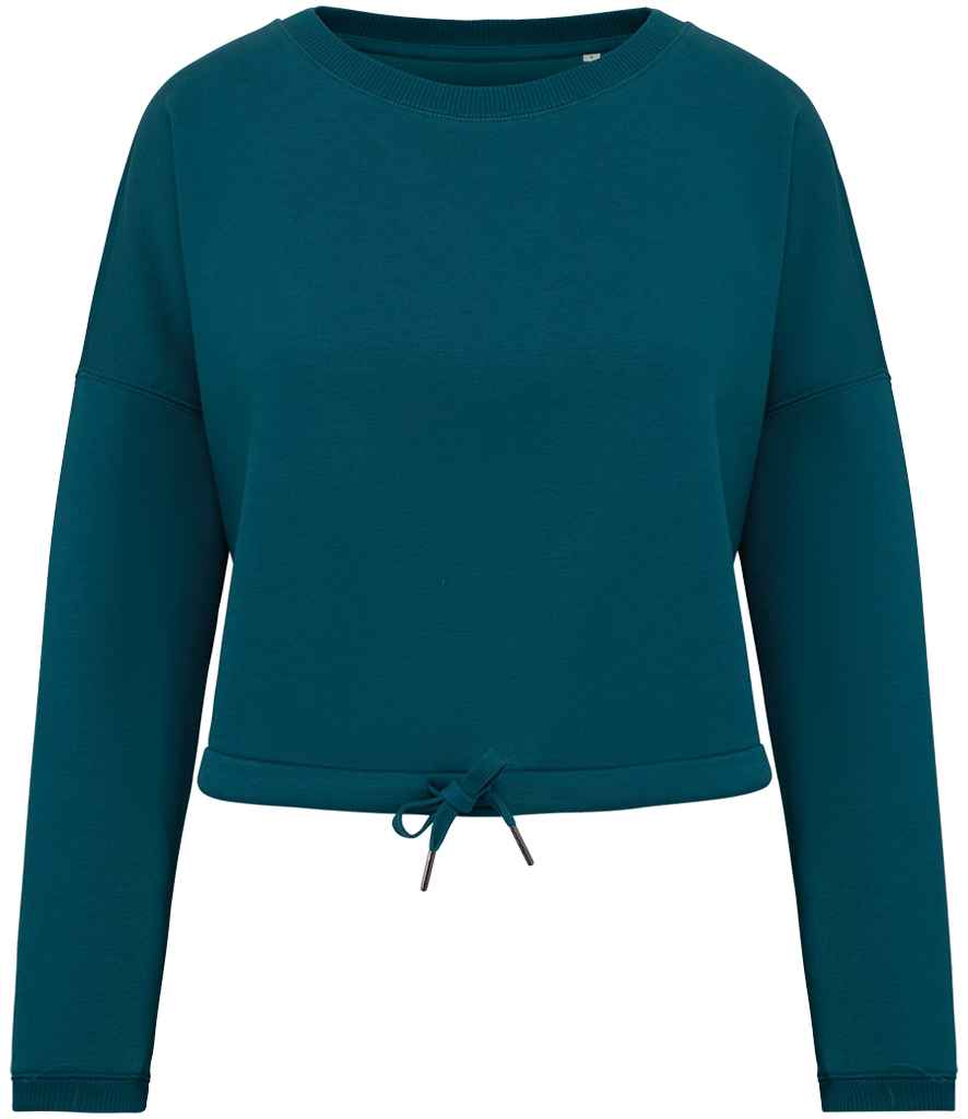 Native Spirit Ladies Oversized Cropped Sweatshirt with Comfortable Relaxed Fit