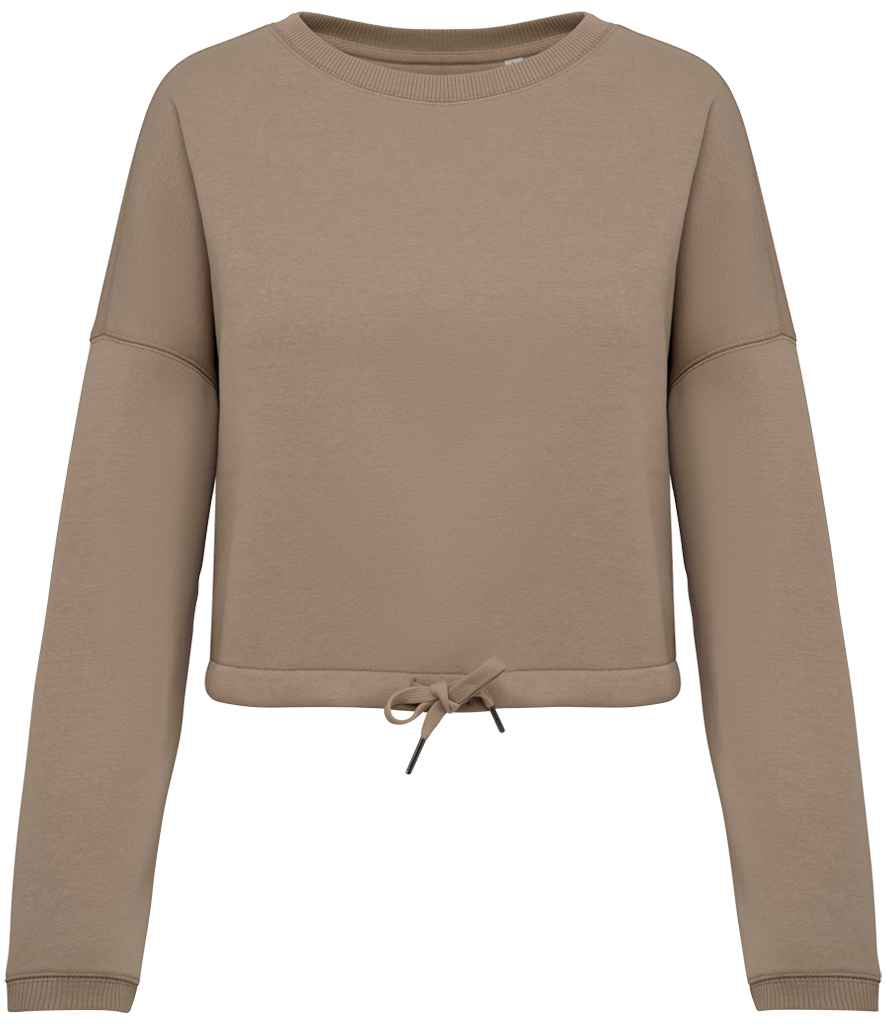 Native Spirit Ladies Oversized Cropped Sweatshirt with Comfortable Relaxed Fit