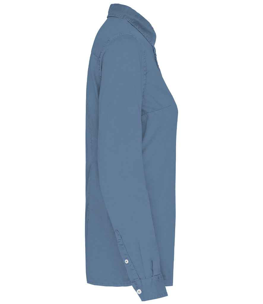 Native Spirit Ladies Washed Long Sleeve Shirt with Classic Washed Finish and Comfortable Fit